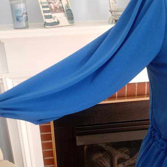 Max & Cleo Knit Tie Waist Midi Dress in Regatta Blue, Size Large - Picture 8 of 15